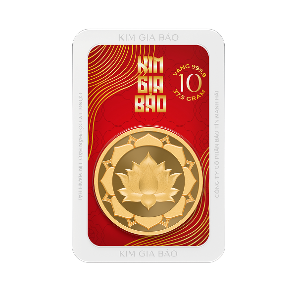 Đồng Xu Kim Gia Bảo Hoa Sen, loại 10 chỉ - 24K (999.9)
