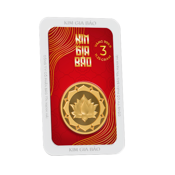 Đồng Xu Kim Gia Bảo Hoa Sen, loại 3 chỉ - 24K (999.9)