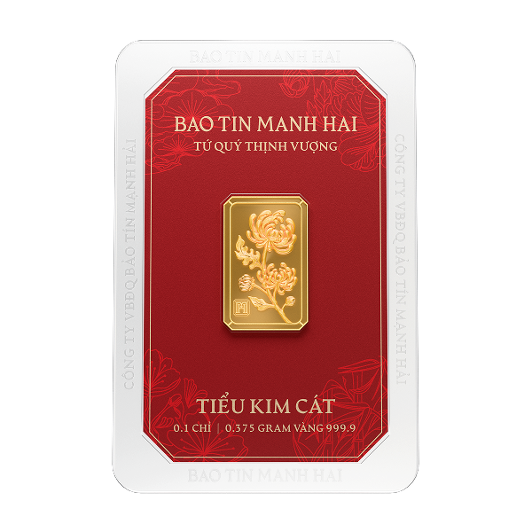 Cúc chữ nhật, loại 0.1 chỉ - 24K (999.9)