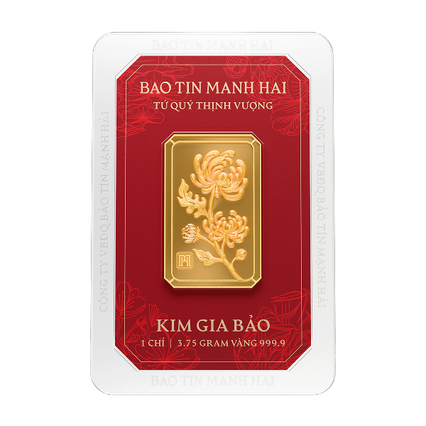 Cúc chữ nhật, loại 1 chỉ - 24K (999.9)