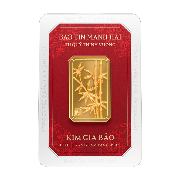 Trúc chữ nhật, loại 1 chỉ - 24K (999.9)