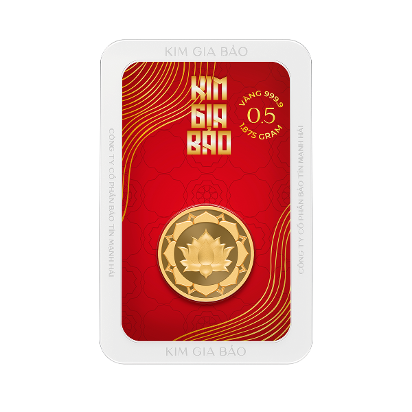 Đồng Xu Kim Gia Bảo Hoa Sen, loại 0,5 chỉ - 24K (999.9) en