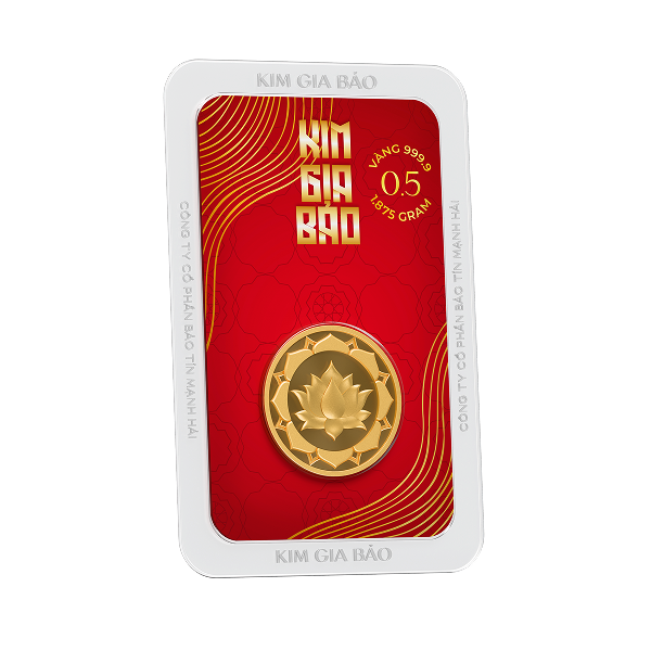 Đồng Xu Kim Gia Bảo Hoa Sen, loại 0,5 chỉ - 24K (999.9) en