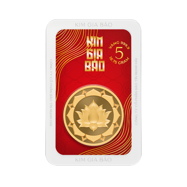 Đồng Xu Kim Gia Bảo Hoa Sen, loại 5 chỉ - 24K (999.9)