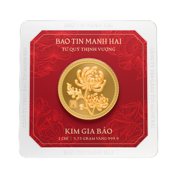 Cúc tròn, loại 1 chỉ - 24K (999.9)