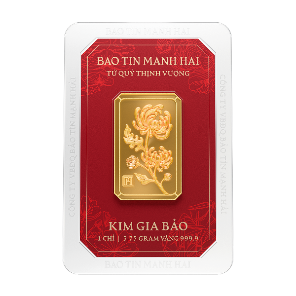 Cúc chữ nhật, loại 1 chỉ - 24K (999.9)