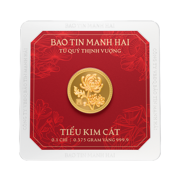 Cúc tròn, loại 0.1 chỉ - 24K (999.9)