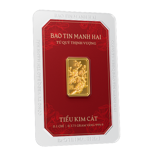 Mai chữ nhật , loại 0,1 chỉ - 24K (999.9)