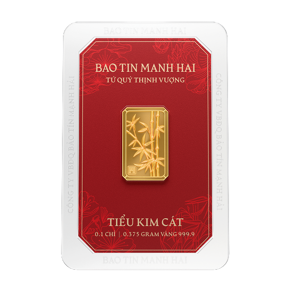 Trúc chữ nhật, loại 0.1 chỉ - 24K (999.9)