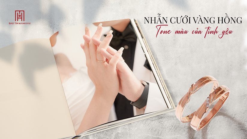 Nhẫn cưới vàng hồng - Tone màu của tình yêu